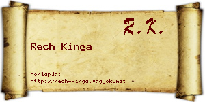 Rech Kinga névjegykártya